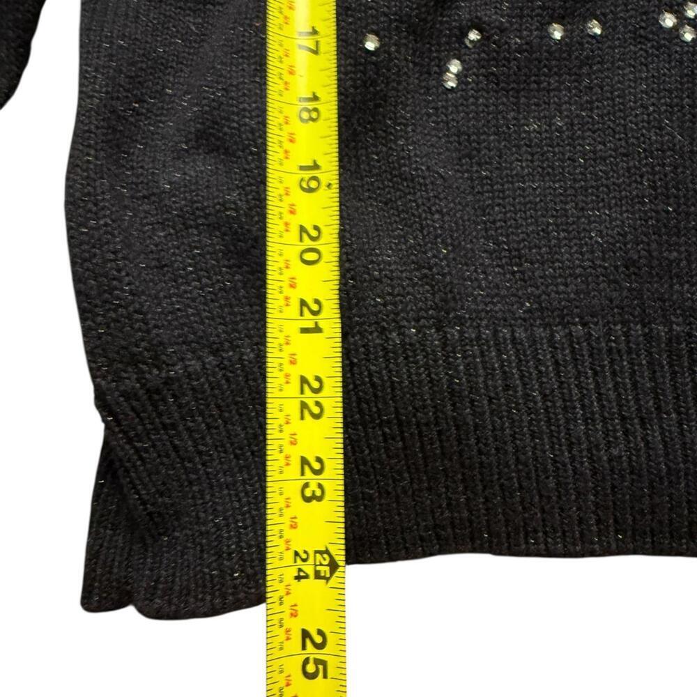Bonnie Boerer 1980s Celebrate Santa Sleigh Light-Up Musical Sweater Black Small - Picture 5 of 6